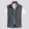 Zip-Up Stand Collar Gilet for Men - Grey