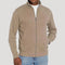 Zip-Up Stand Collar Sweatshirt for Men - Beige