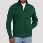 Zip-Up Stand Collar Sweatshirt for Men - Green
