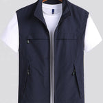 Zip-Up Stand Collar Vest for Men