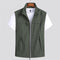 Zip-Up Stand Collar Vest for Men - Dark Green