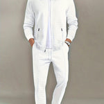 Zip-Up Textured Jogger Set for Men